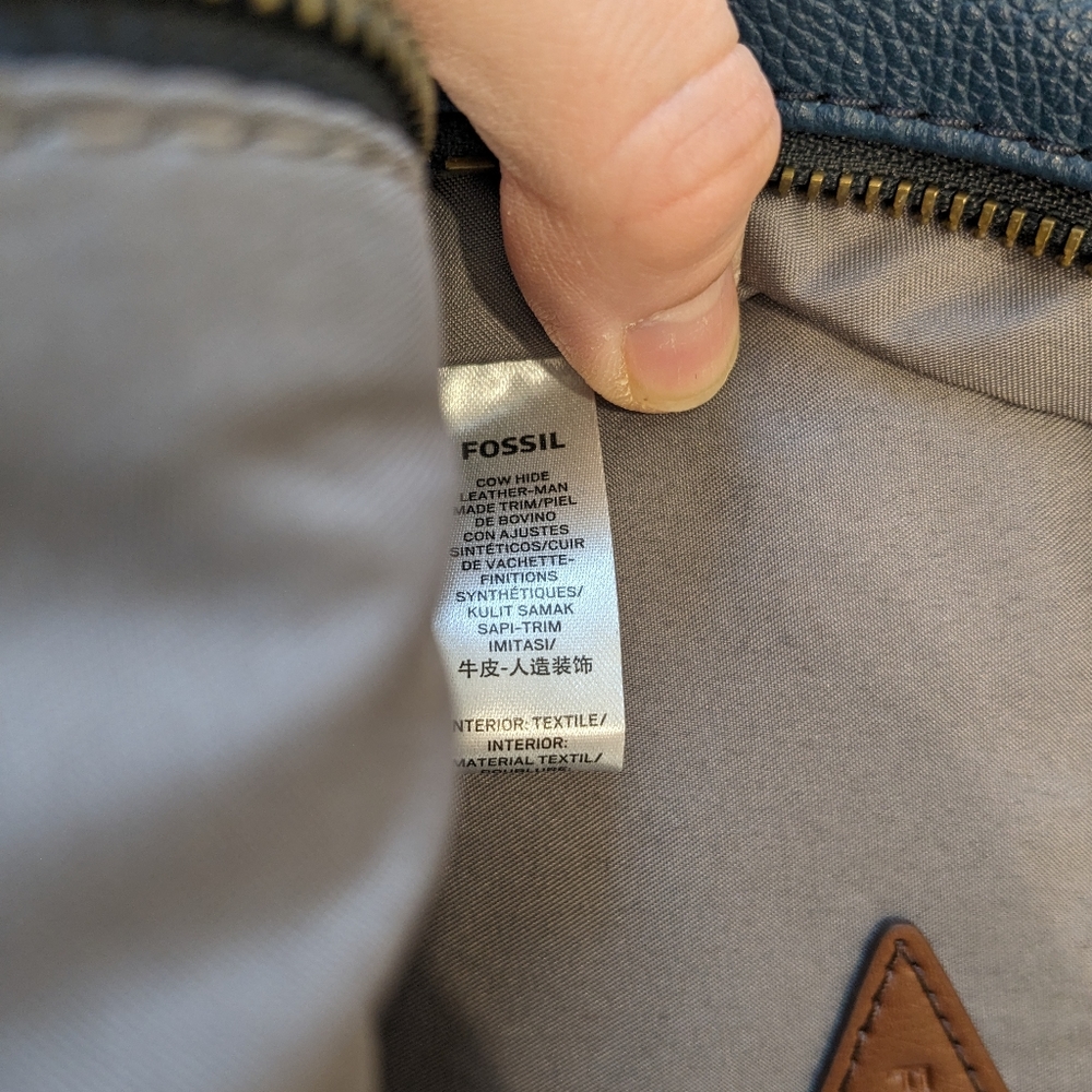 Fossil Blue Leather Studded Mini Backpack - Picture 11 of 12